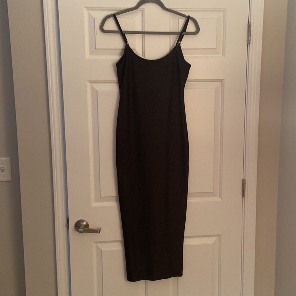 Black Midi Ribbed Dress